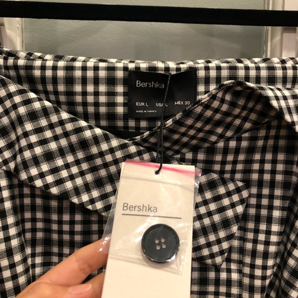 Bershka Plaid blazer with Bardot neckline - Picture 5 of 7